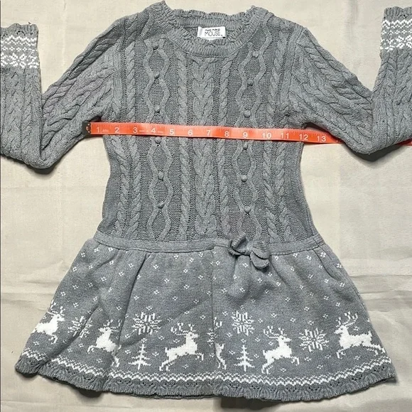 MISS MONA MOUSE Gray Knit Kids Dress - Picture 5 of 9